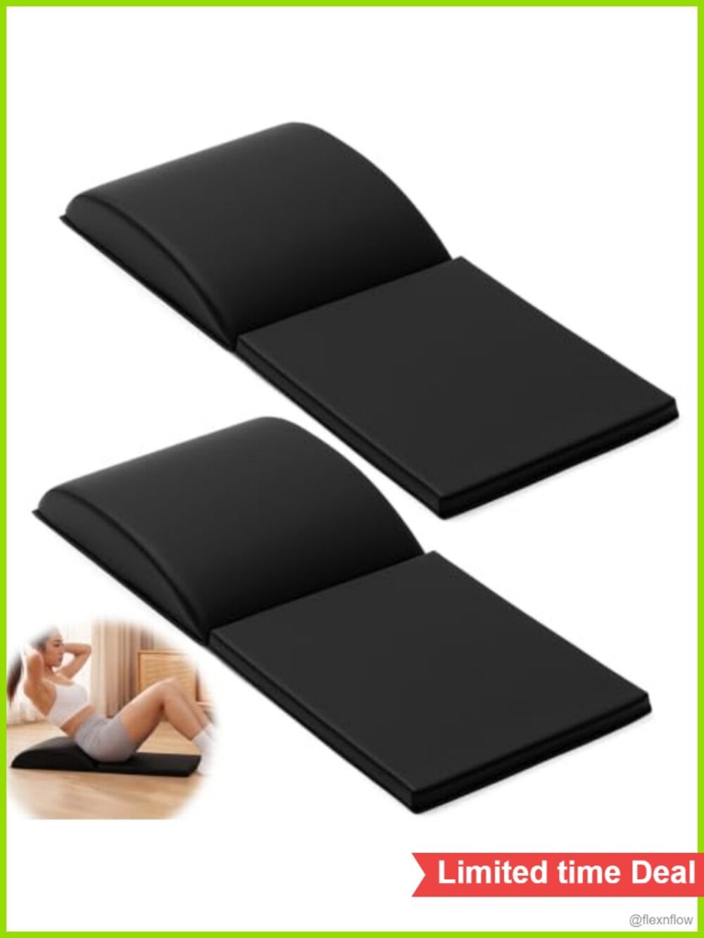 2 Pack Ab Roller Exercise Mat Foldable Sit Up Pad with Tailbone Protector